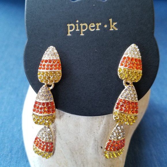Super-Cute & Fun pair of Candy Corn Halloween Dangle Earrings by Piper • K - NWT - Picture 5 of 8